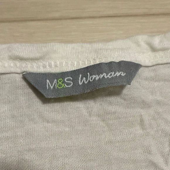3/$10 M&S Basic Woman White Top - Picture 3 of 5